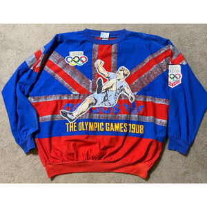 Vintage Adidas Olympic Sweatshirt LONDON OLYMPIC GAMES 80s Size XL